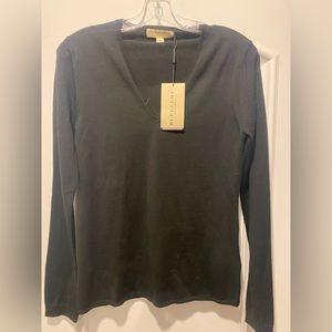 Burberry black v neck sweater. Size medium. Never worn